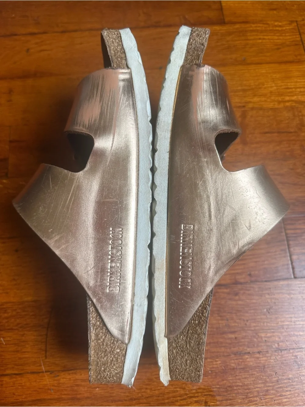 Birkenstock Kids Metallic Rose Gold Two-Strap Sandals size 7.5 US